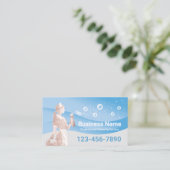 メイドクリーニングサービスモダンブルーカーブ 名刺 (スタンド正面)