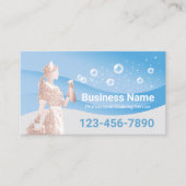 メイドクリーニングサービスモダンブルーカーブ 名刺 (正面)