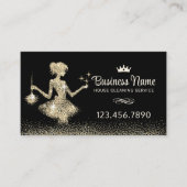 メイドクリーニングサービス王室の金ゴールドの輝き 名刺 (正面)