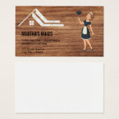 メイドクリーニングサービス |木材の背景 (正面&裏面)