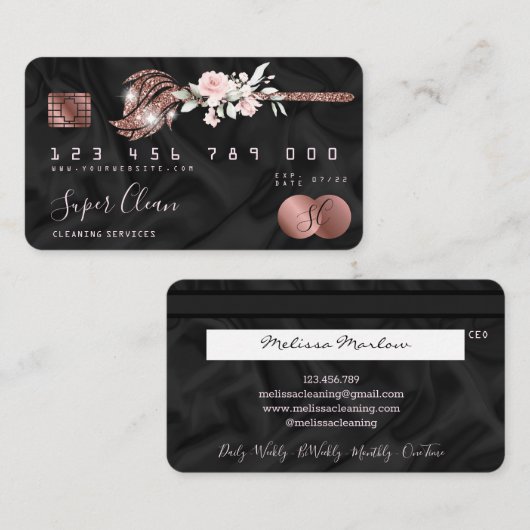 メイドクリーニングハウスきらめくクレジットカード 名刺 (正面/裏面)