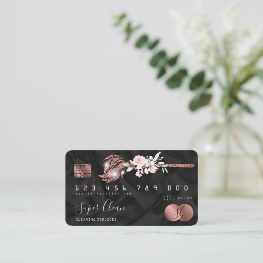 メイドクリーニングハウスきらめくクレジットカード 名刺 (スタンド正面)