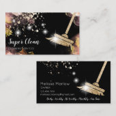 メイドクリーニングハウスきらめくドリップ金ゴールドバス 名刺 (正面/裏面)