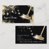 メイドクリーニングハウスきらめくドリップ金ゴールドバス 名刺 (正面/裏面)