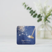 メイドクリーニングハウスきらめくドリップ金ゴールド広場 スクエア名刺 (スタンド正面)