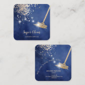 メイドクリーニングハウスきらめくドリップ金ゴールド広場 スクエア名刺 (正面/裏面)