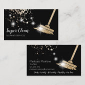 メイドクリーニングハウスきらめくドリップ金ゴールド 名刺 (正面/裏面)