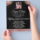 メイドクリーニングハウスきらめくバラ金ゴールドグリッター チラシ (手)