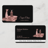 メイドクリーニングハウスきらめくバラ金ゴールドスポンジバス 名刺 (正面/裏面)