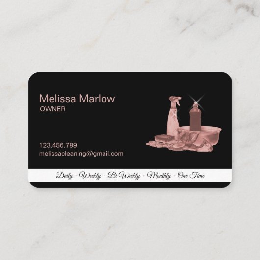 メイドクリーニングハウスきらめくバラ金ゴールドスポンジバス 名刺 (裏面)