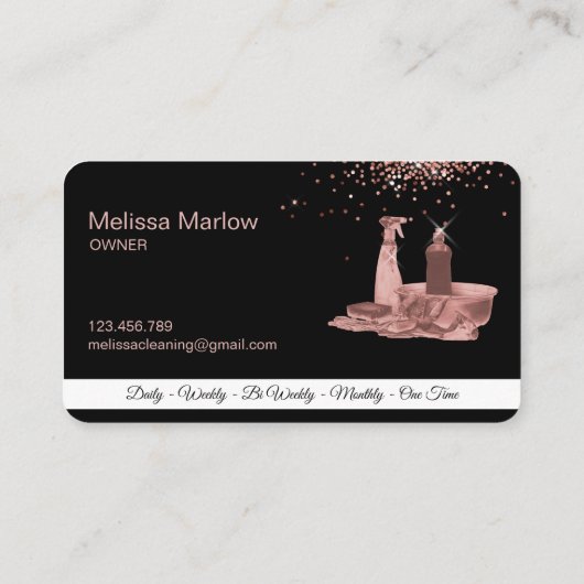 メイドクリーニングハウスきらめくバラ金ゴールドスポンジバス 名刺 (裏面)