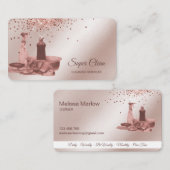 メイドクリーニングハウスきらめくバラ金ゴールドスポンジバス 名刺 (正面/裏面)