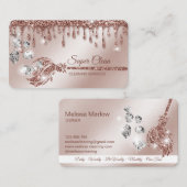 メイドクリーニングハウスきらめくバラ金ゴールドダイヤモンド 名刺 (正面/裏面)