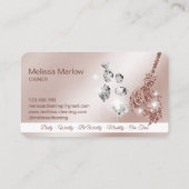 メイドクリーニングハウスきらめくバラ金ゴールドダイヤモンド 名刺 (裏面)