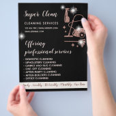 メイドクリーニングハウスきらめくバラ金ゴールドフライヤー チラシ (手)