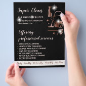 メイドクリーニングハウスきらめくバラ金ゴールドフライヤー チラシ (手)