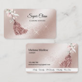 メイドクリーニングハウスきらめくバラ金ゴールドフローラバス 名刺 (正面/裏面)