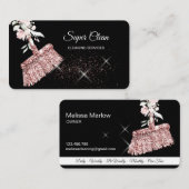 メイドクリーニングハウスきらめくバラ金ゴールドフローラバス 名刺 (正面/裏面)