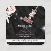 メイドクリーニングハウスきらめくバラ金ゴールドフローラ スクエア名刺 (裏面)