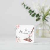 メイドクリーニングハウスきらめくバラ金ゴールドフローラ スクエア名刺 (スタンド正面)