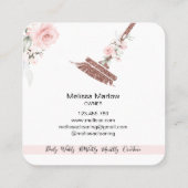 メイドクリーニングハウスきらめくバラ金ゴールドフローラ スクエア名刺 (裏面)