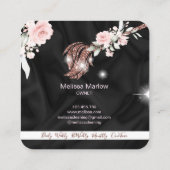 メイドクリーニングハウスきらめくバラ金ゴールドフローラ スクエア名刺 (裏面)