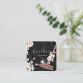 メイドクリーニングハウスきらめくバラ金ゴールドフローラ スクエア名刺 (スタンド正面)