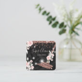 メイドクリーニングハウスきらめくバラ金ゴールドフローラ スクエア名刺 (スタンド正面)