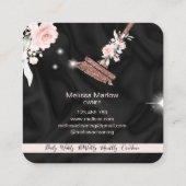 メイドクリーニングハウスきらめくバラ金ゴールドフローラ スクエア名刺 (裏面)