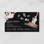 メイドクリーニングハウスきらめくバラ金ゴールドフローラ 名刺 (裏面)