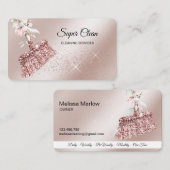 メイドクリーニングハウスきらめくバラ金ゴールドフローラ 名刺 (正面/裏面)