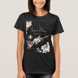 メイドクリーニングハウスきらめくバラ金ゴールドフローラSqu Tシャツ