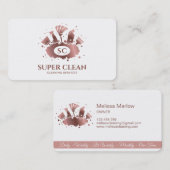 メイドクリーニングハウスきらめくバラ金ゴールドモノグラムB 名刺 (正面/裏面)