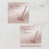 メイドクリーニングハウスきらめくバラ金ゴールド事業C スクエア名刺 (正面/裏面)