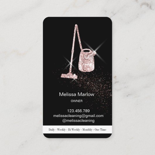 メイドクリーニングハウスきらめくバラ金ゴールド真空部 名刺 (裏面)