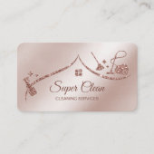 メイドクリーニングハウスきらめくバラ金ゴールド 名刺 (正面)