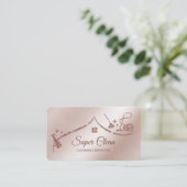 メイドクリーニングハウスきらめくバラ金ゴールド 名刺 (スタンド正面)