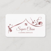 メイドクリーニングハウスきらめくバラ金ゴールド 名刺 (正面)