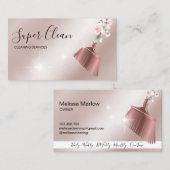 メイドクリーニングハウスきらめくバラ金ゴールド 名刺 (正面/裏面)