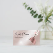 メイドクリーニングハウスきらめくバラ金ゴールド 名刺 (スタンド正面)