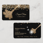 メイドクリーニングハウスきらめくバラ金ゴールド 名刺 (正面/裏面)