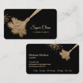 メイドクリーニングハウスきらめくバラ金ゴールド 名刺 (正面/裏面)