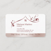 メイドクリーニングハウスきらめくバラ金ゴールド 名刺 (裏面)