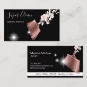 メイドクリーニングハウスきらめくバラ金ゴールド 名刺 (正面/裏面)