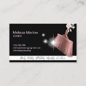 メイドクリーニングハウスきらめくバラ金ゴールド 名刺 (裏面)