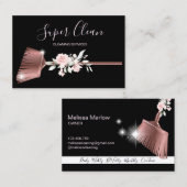 メイドクリーニングハウスきらめくバラ金ゴールド 名刺 (正面/裏面)