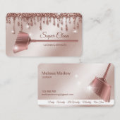 メイドクリーニングハウスきらめくバラ金ゴールド 名刺 (正面/裏面)