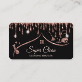 メイドクリーニングハウスきらめくバラ金ゴールド 名刺 (正面)