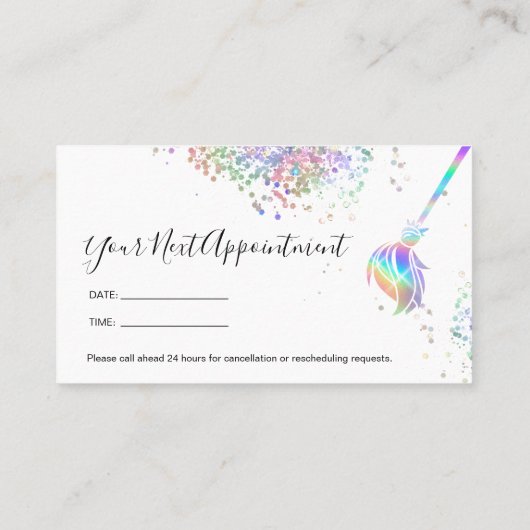 メイドクリーニングハウスきらめくホログラフの次Appoi 予約カード (裏面)