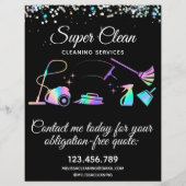 メイドクリーニングハウスきらめくホログラフィックフライヤー チラシ (裏面)